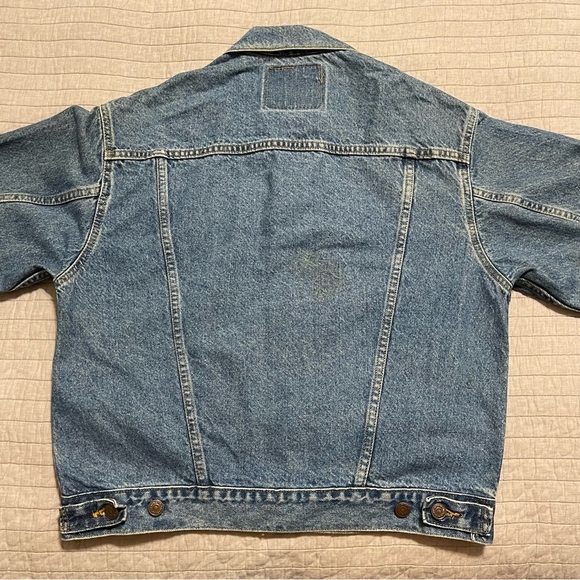 Vtg LEVIS Made in USA Denim Blue Cotton Trucker Jacket Style 57510 Size L 16/18 - Picture 8 of 8